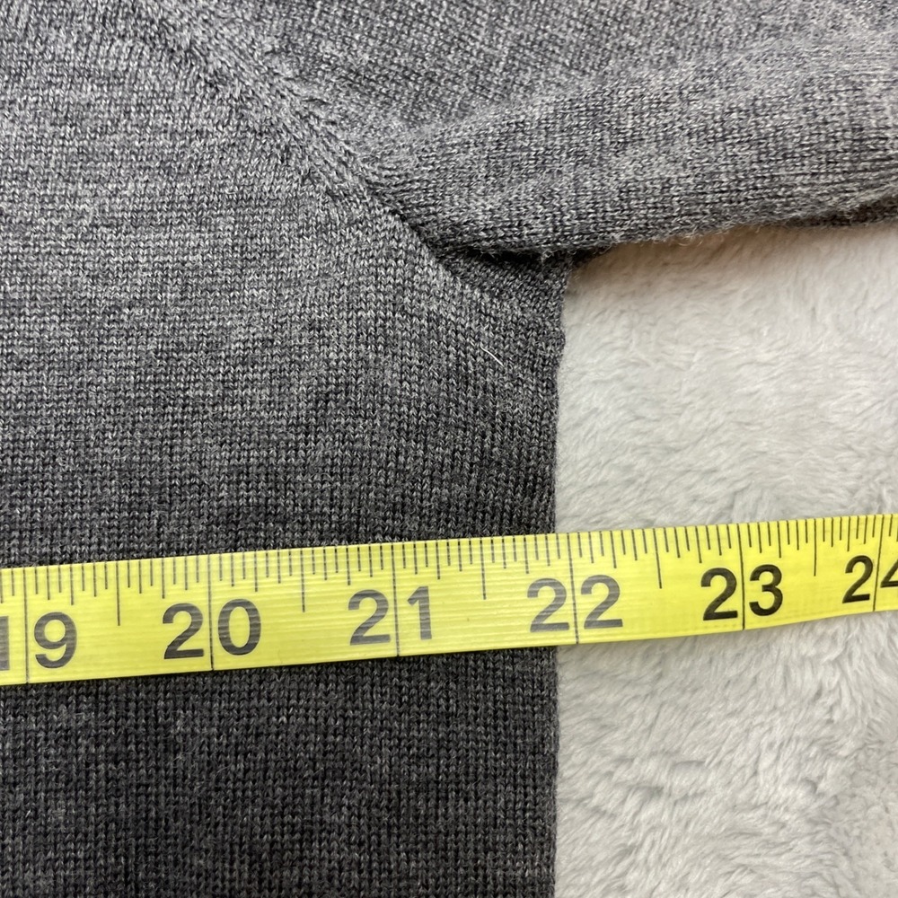 John Lewis Mens 100% Merino Wool Sweater Size XL Charcoal V-Neck Office Classic - Picture 6 of 7